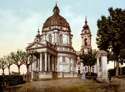 Basilica della Superga (Supergan basilika) Torinossa (Torino) Italiassa vuonna 1890 tekijältä Unknown artist