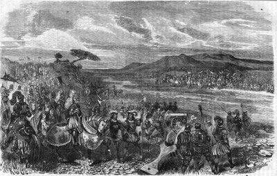 Fornouan taistelu (Fornovo) (Italia) Kaarle VIII:n johdolla 6. heinäkuuta tekijältä Unknown artist