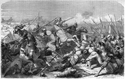 Ravennan taistelu (Italia), Gaston of Foix, Nemoursin herttua (1489-1512) kuoli 11. huhtikuuta 1512. Kaiverrus 1800-luvulta. tekijältä Unknown artist