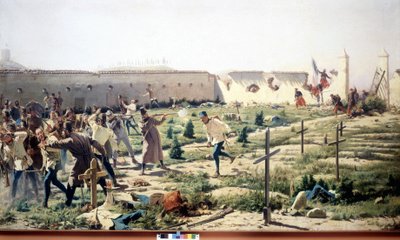 Solferinon taistelu, Lombardia, Ranska-Sardinian ja Itävallan armeijaa vastaan 24. kesäkuuta 1859. Museo del Risorgimento. Milano tekijältä Unknown artist