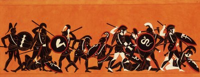 Kreikkalaisten ja troijalaisten taistelu (Troijan sota) 1808-1810 (maalaus) tekijältä Unknown artist