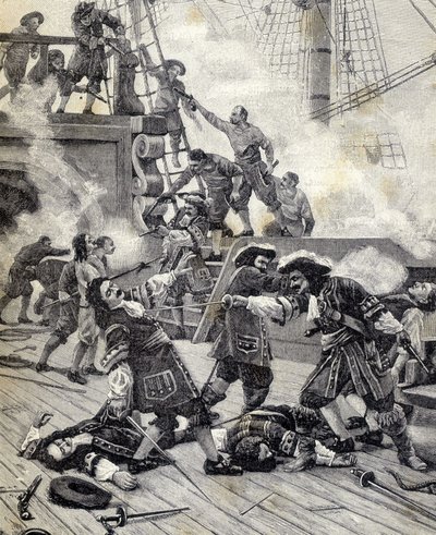 Taistelu veneessä - Jean Bart. tekijältä Unknown artist