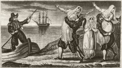 "Nokka hollantilaisen merirosvon ja hänen miehistönsä väkisin kantamassa nunnia espanjalaisesta luostarista" tekijältä Unknown artist