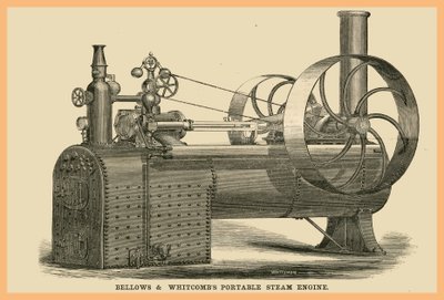 Bellows - Whitcombin kannettava höyrykone tekijältä Unknown Artist