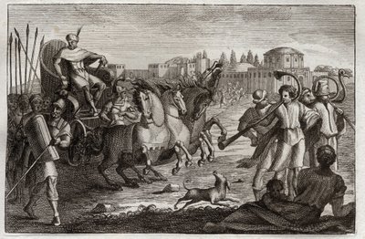 Royaumontin raamattu, Vanha testamentti: Joosefin kohottaminen. Joosef nousee kirkkaudessa. Kuvitus vuodelta 1811. tekijältä Unknown artist