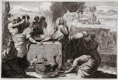 Royaumontin raamattu, Vanha testamentti: Loth eroaa Abrahamista. Abrahamin ja Lotin paimenten välillä syntyi riita, ja he erosivat toisistaan, ja Lot vetäytyi Sodomaan. Kuvitus vuodelta 1811. tekijältä Unknown artist