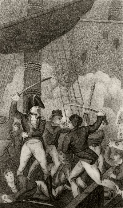 Blackbeard astuu Pearliin luutnantti Maynardin komentajana tekijältä Unknown artist