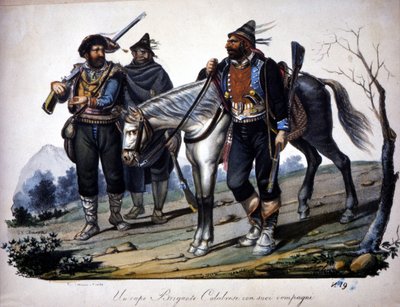 Prikaati Calabriassa, Italiassa, kaiverrus 1800-luvulta. tekijältä Unknown artist