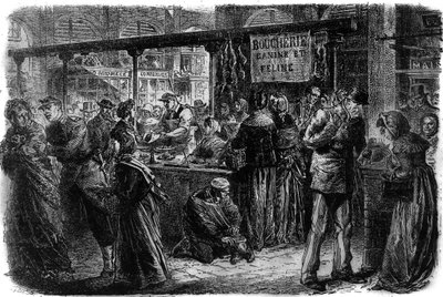 Teurastamo koira ja kissa Pariisissa vuonna 1870 tekijältä Unknown artist