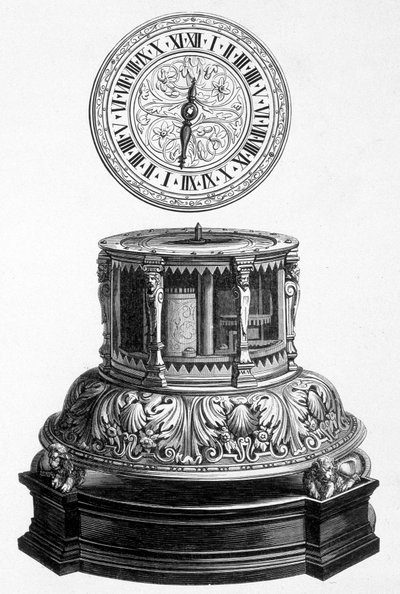 Valois-ajan kaappikello - kaiverrus tekijältä Unknown artist