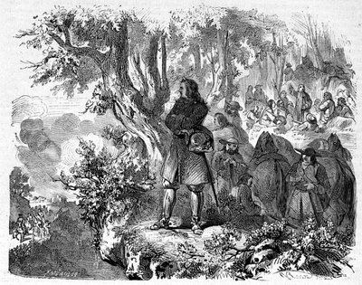 Camisardit Cévennesissä. 1800-luvun kaiverrus. tekijältä Unknown artist