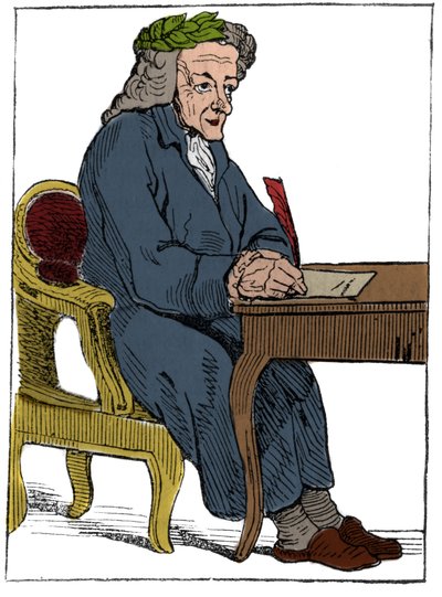 Ranskan tasavallan pelikortti (1793), joka julkaistiin kansalliskokouksessa 21.9.1792 kuningaskuntien kukistumisen jälkeen: filosofin luonne ranskalaisen kirjailijan ja filosofin Francois-Marie Arouet dit Voltairen piirteiden alla ( Franco tekijältä Unknown artist