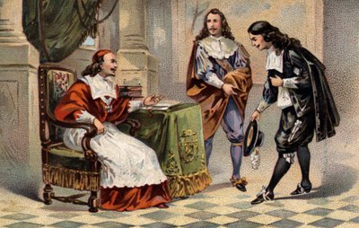 Kardinaali Jules Mazarin (1602-1661) otti vastaan ​​Johannes Kastaja Colbertin (1619-1683). tekijältä Unknown artist
