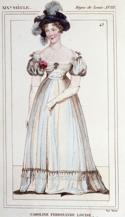 Caroline Ferdinande Louise Napolista, Berryn herttuatar (1798–1870). Berryn herttuan vaimo. Kaiverrus vuodelta 1830. tekijältä Unknown artist