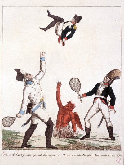 Sarjakuva Napoleon Bonapartesta - Napoleon I:ssä, karikatyyrejä, nuken kokoelma. 1814 - 1815. B.H.V.P. tekijältä Unknown artist