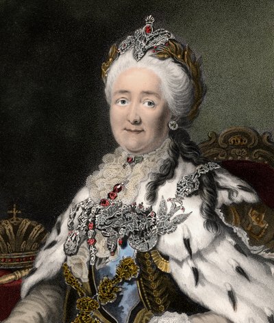 Katariina II Suuri 1729-1796 - kaiverrus - 1800-luku tekijältä Unknown artist