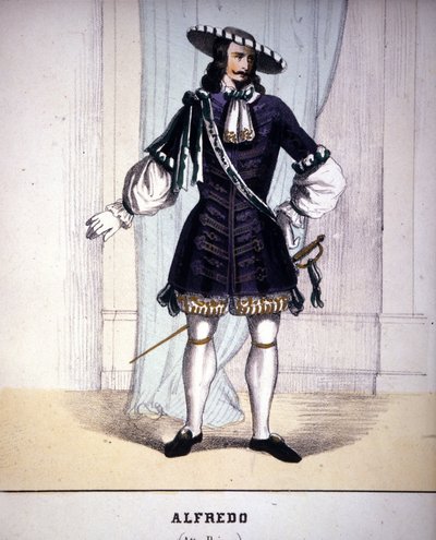 Alfredo Germontin hahmo Giuseppe Verdin "La Traviatassa". tekijältä Unknown artist