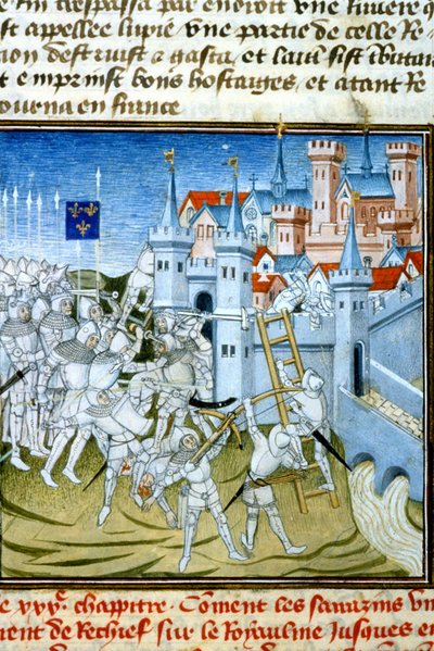 Charles Martel Poitiersissa, 732 - 1300-luvun miniatyyri (viite 512, 074r) Lupapyyntö Toulousen kaupunginkirjastolle (puh: 05 62 27 66 66) tekijältä Unknown artist