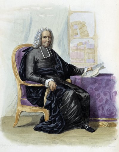 Charles Rollin (1661-1741), kirjailija ja historioitsija Ed. Mennechetissä, "" Le Plutarque francais"" tekijältä Unknown artist