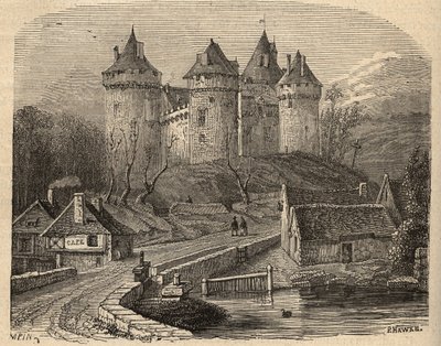 Chateau de Combourg - Ille-et-Vilaine Bretagne - kaiverrus "" PATRIE" - PECTUREQUIREQUE RANSKAN KUVAUS 6 NITEESSÄ LUCIEN HUARD - 1800-luvun loppu tekijältä Unknown artist