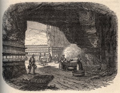 Juustot - Roquefort-kellarit - kaiverrus "" PATRIE" - KUVAUS PECTUREQUIREQUE DE LA FRANCE 6 NITEESSÄ LUCIEN HUARD - 1800-luvun loppu tekijältä Unknown artist