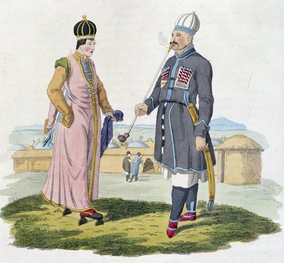 Cherkessin mies ja nainen (Kaukasus) tekijältä Unknown artist