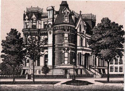 Chicago, Yhdysvallat: näkymä Prairie Avenuen ja 22nd Streetin kulmasta. kirjassa "" Maailma havainnollistaa 168 näkymää"" Päiväämätön (1800-luvun loppu) tekijältä Unknown artist