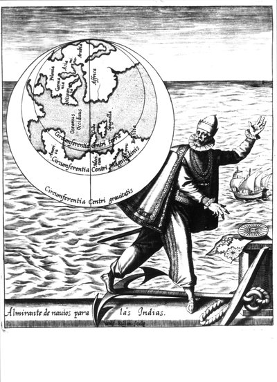Christopher Columbus - Philoponus Honoriusin elokuvassa "Uusi Tipus uuden maailman matkan jälkeen" tekijältä Unknown artist