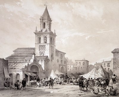Feria kirkko Sevillassa, "Espanjan kuuluisien paikkojen ja monumenttien taiteellinen ja monumentaalinen Espanja" Don Genaro Perez de Villa tekijältä Unknown artist