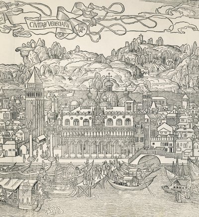 Venetsian kaupunki, Italia, kaiverrus tekijältä Unknown artist