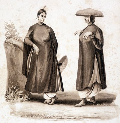 Cohinchin naiset. Vietnam v. 1850. tekijältä Unknown artist
