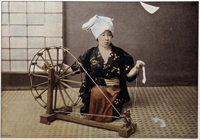 Puuvillan kehräyskone Japanissa, 1800-luvun lopulla tekijältä Unknown artist