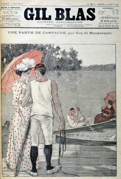 Guy de Maupassantin "" Gil Blas"" kansikuva "" Osa kampanjaa"". 14/08/1892. tekijältä Unknown artist