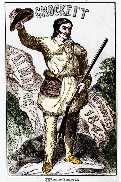 David Crockett (1786-1836), amerikkalainen pioneeri - Almanakka tekijältä Unknown artist