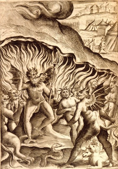 Kuvaus helvetistä 1600-luvun teoksen jälkeen. tekijältä Unknown artist