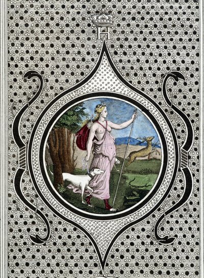 Diane (Artemis) metsästäjä. 1800-luvun kaiverrus tekijältä Unknown artist