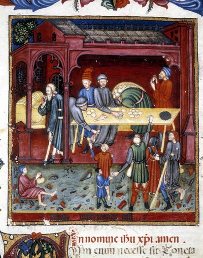 Leivän ja kenkien jakelu vanhoille ja köyhille. 1422. tekijältä Unknown artist