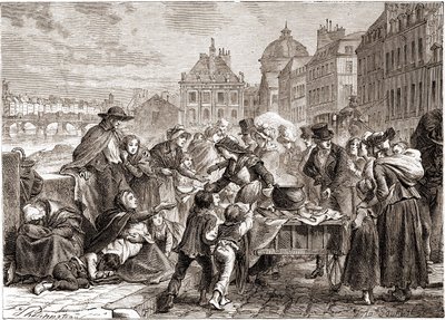 Ruoan jako nälkäisille talonpojille noin 1820 - Henri Martinin "" L