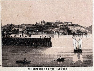 Dover, Englanti: Sisäänkäynti Doverin satamaan (satamaan). kirjassa "" Maailma havainnollistaa 168 näkymää"" Päiväämätön (1800-luvun loppu) tekijältä Unknown artist