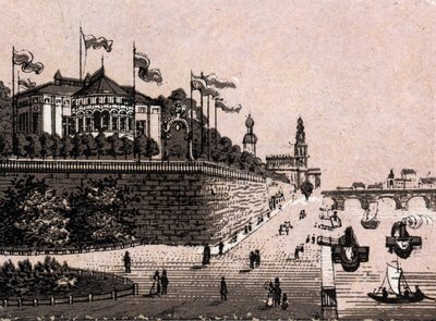 Dresden (Dresden), Saksa: näkymä Belvederelle. kirjassa "" Maailma havainnollistaa 168 näkymää"" Päiväämätön (1800-luvun loppu) tekijältä Unknown artist