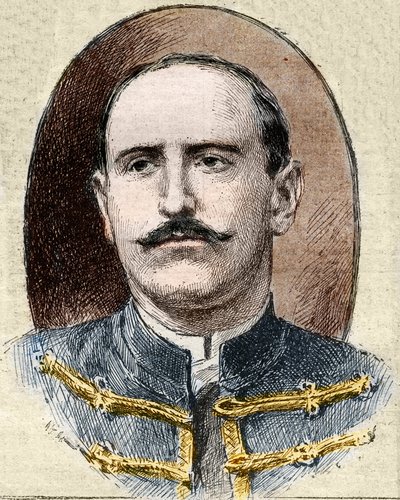 Dreyfusin tapaus: muotokuva Alfred Dreyfusista (1859-1935) hänen rappionsa jälkeen Rennesin oikeudenkäynnissä vuonna 1899. tekijältä Unknown artist