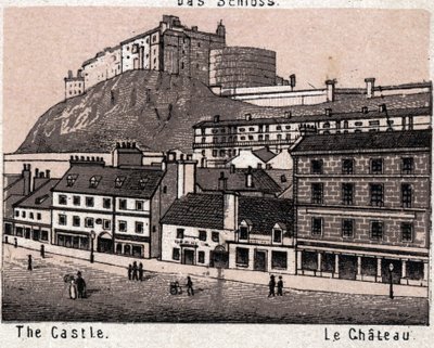 Edinburgh, Skotlanti: näkymä linnalle (Edinburghin linna). kirjassa "" Maailma havainnollistaa 168 näkymää"" Päiväämätön (1800-luvun loppu) tekijältä Unknown artist