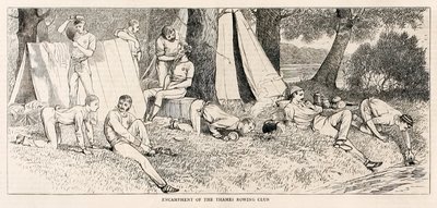 Thames Rowing Clubin leiri.? ?Luonnoksia Henley Regatan höyrylaukaisusta? julkaistiin heinäkuussa 1878 tekijältä Unknown