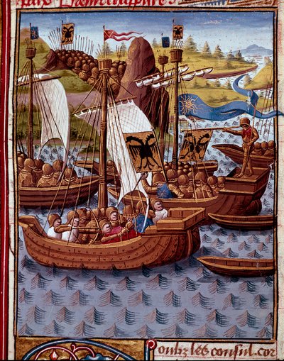 Viholliset saapuvat Roomaan pyytämään rauhaa roomalaisilta Miniatyyri "" Rooman historiasta"" (Ad urbe condita), kirjoittanut Titus Live (59 eKr.-17 jKr.) (Titus Livius), kääntänyt Pierre Bressuire (ms. 310) 1450- 1500 - Chantilly, musee Conde - Viholliset tekijältä Unknown artist
