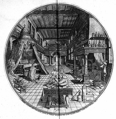Kaiverrus "Ikuisen viisauden amfiteatterista". (Iankaikkisen viisauden amfiteatteri) (Hamburg: n.n. tekijältä Unknown artist