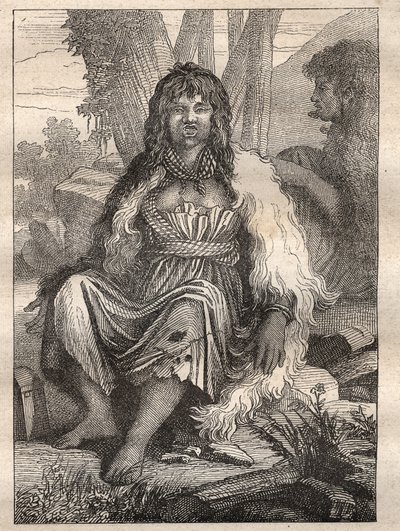 Jean Francois Galaup de La Perousen (1741-1788) retkikunta maailman ympäri (1785-1788): Ranskan (Alaskan) sataman naistyypit - kuva otettu teoksesta "" Les Grands Mariners du 18th century"" tekijältä Unknown artist