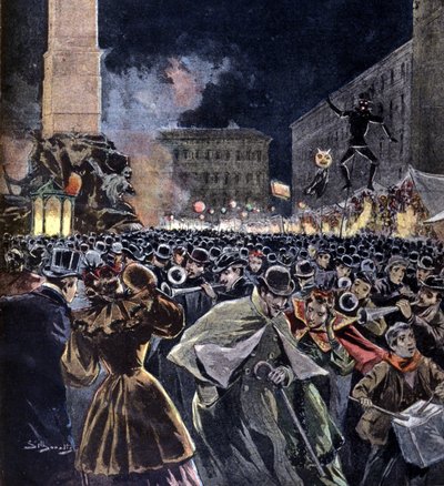 Befanan juhla loppiaisen aikaan Roomassa. 1895. tekijältä Unknown artist