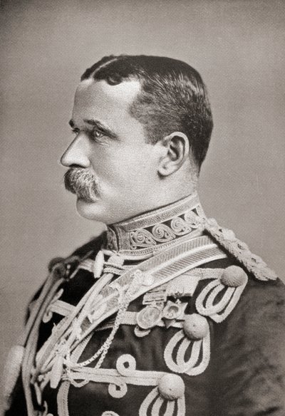 Kenttämarsalkka John Denton Pinkstone French, Louis Creswicken kirjasta South Africa and the Transvaal War, pub. 1900 tekijältä Unknown