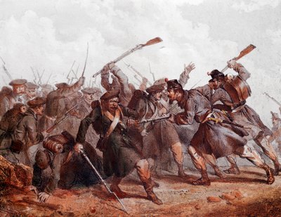 Taistelu Venäjän armeijan ja Englannin, Ottomaanien ja Ranskan liittouman välillä tekijältä Unknown artist
