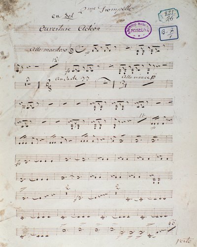 Daniel Francois Esprit Auberin englanninkielisen oopperasarjakuvan "" Acteon" -musiikkisarjan ensimmäinen sivu tekijältä Unknown artist